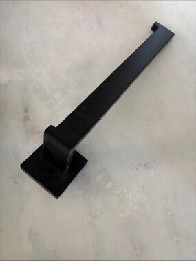 Matte Black Modern Square Towel Bar - Home Bath